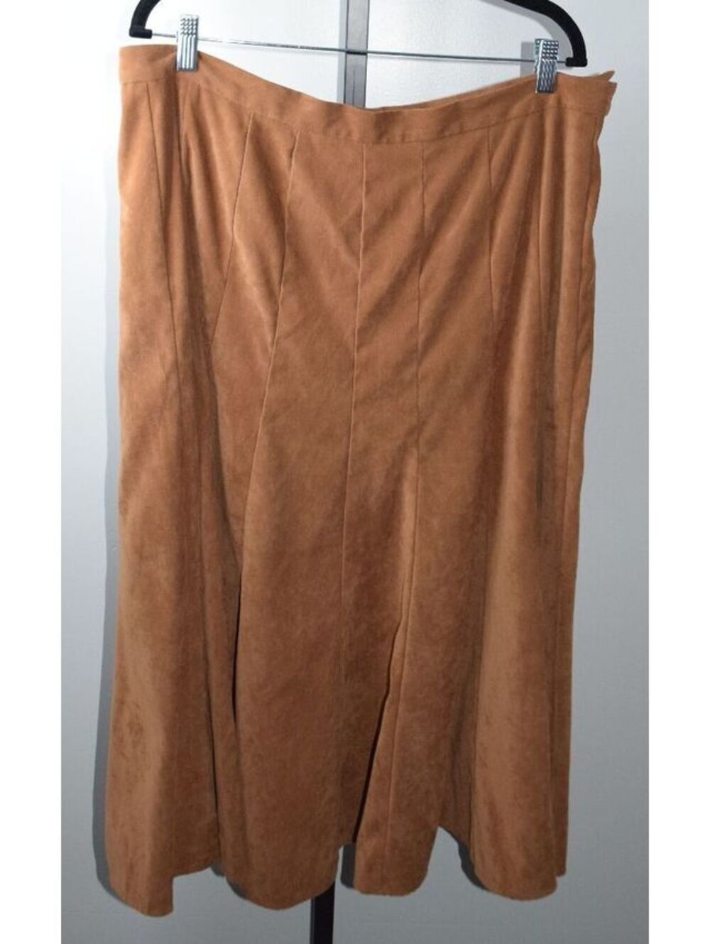 Dressbarn Woman Brown Midi Skirt Size 16W Faux Suede